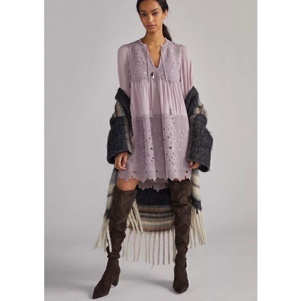 Embroidered Lace Tunic Dress
Anthropologie  